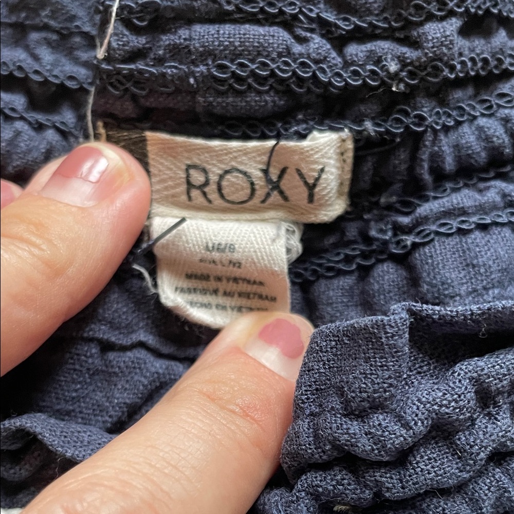 FREE with any purchase ROXY navy Oceanside pull on beach pants L - Picture 2 of 8